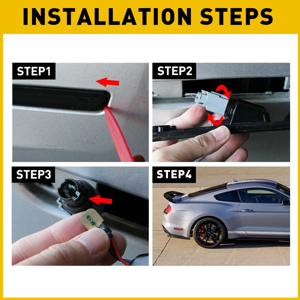 2015-2024 Mustang S550 Side marker LED lights (SMOKE BLACK with RED LEDs) LIMITED TIME ONLY