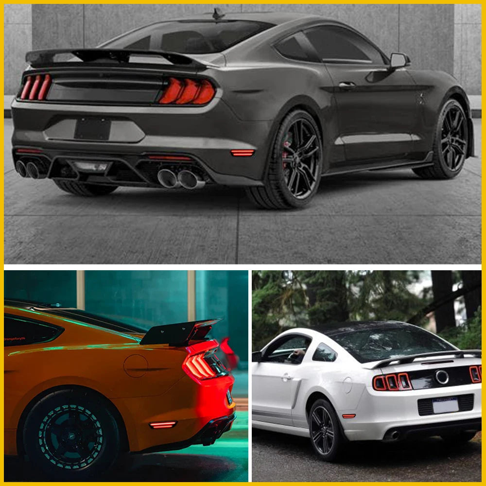 2015-2024 Mustang S550 Side marker LED lights (SMOKE BLACK with RED LEDs) LIMITED TIME ONLY