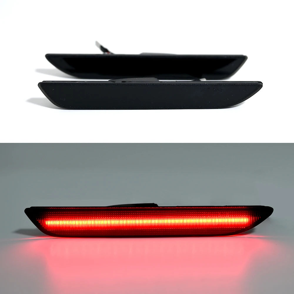 2015-2024 Mustang S550 rear side marker LED lights (SMOKE BLACK LENS, red and white LED)