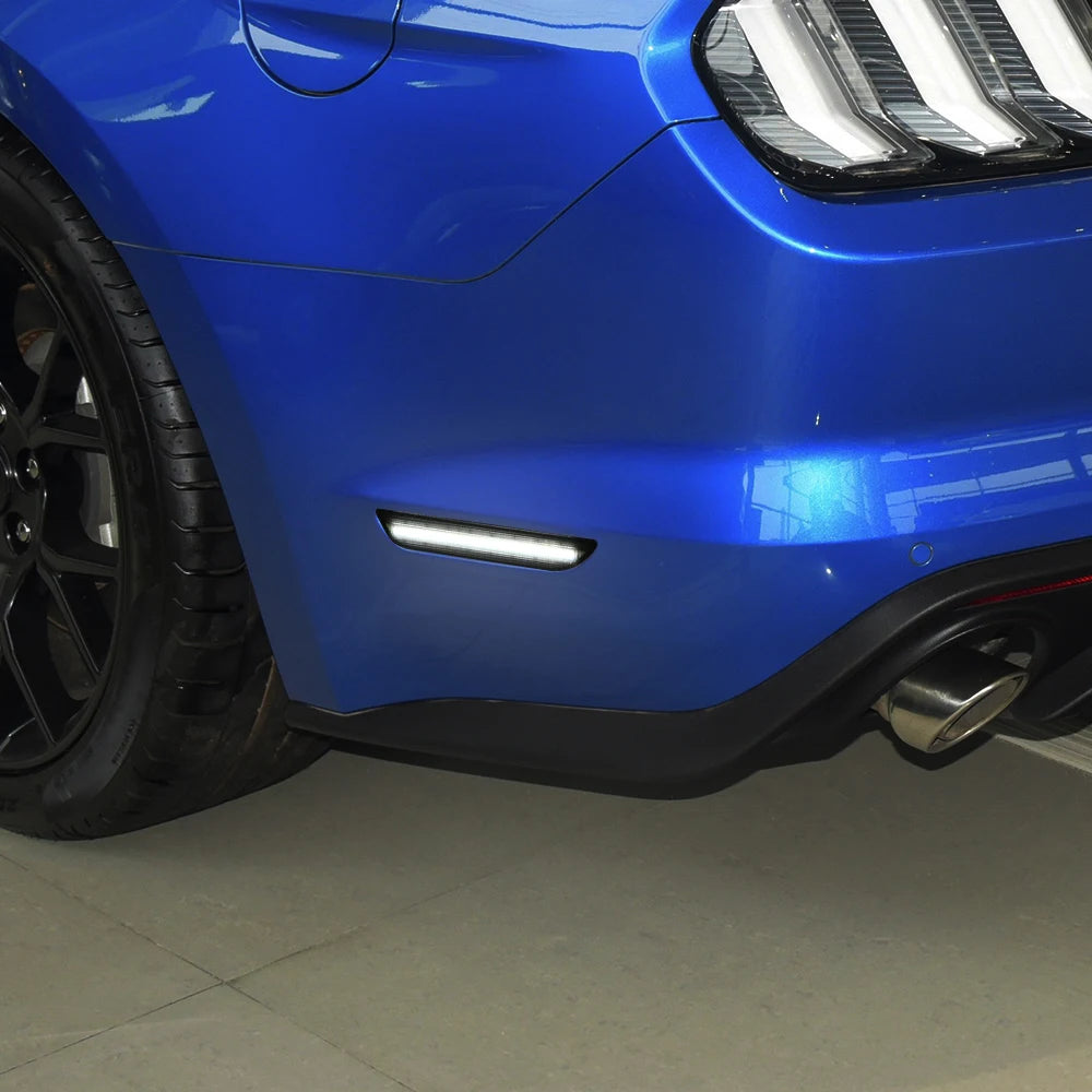 2015-2024 Mustang S550 rear side marker LED lights (SMOKE BLACK LENS, red and white LED)
