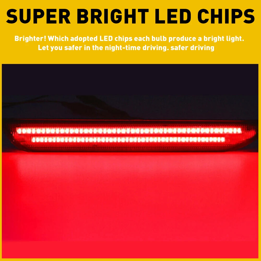 2015-2024 Mustang S550 Side marker LED lights (SMOKE BLACK with RED LEDs) LIMITED TIME ONLY